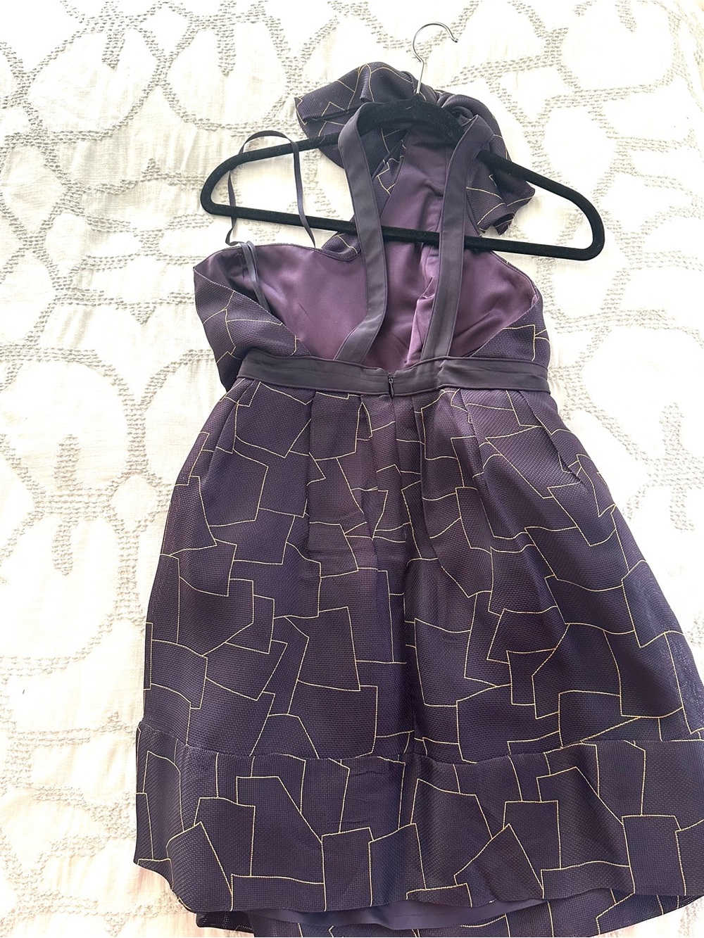 Thread Social Purple Halter Dress with Gold Stitching - Picture 2 of 3